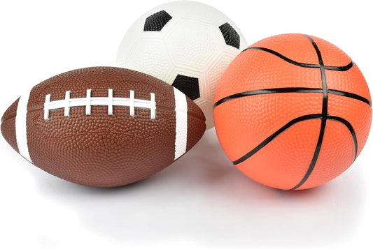 LEGAMI Mini Ball Set – 3 Mini-Bälle Fußball, Basketball, Football