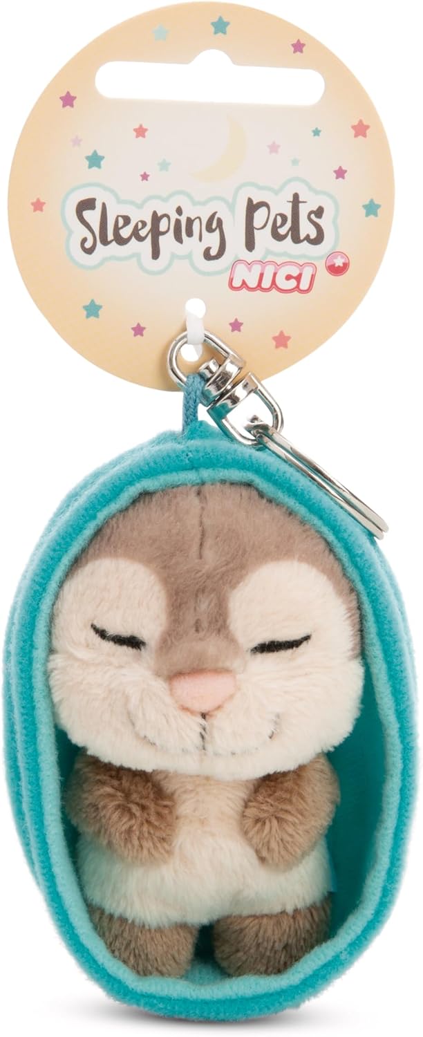NICI Sleeping Pets Schlüsselanhänger 8 cm – 1 von 12 zufällig