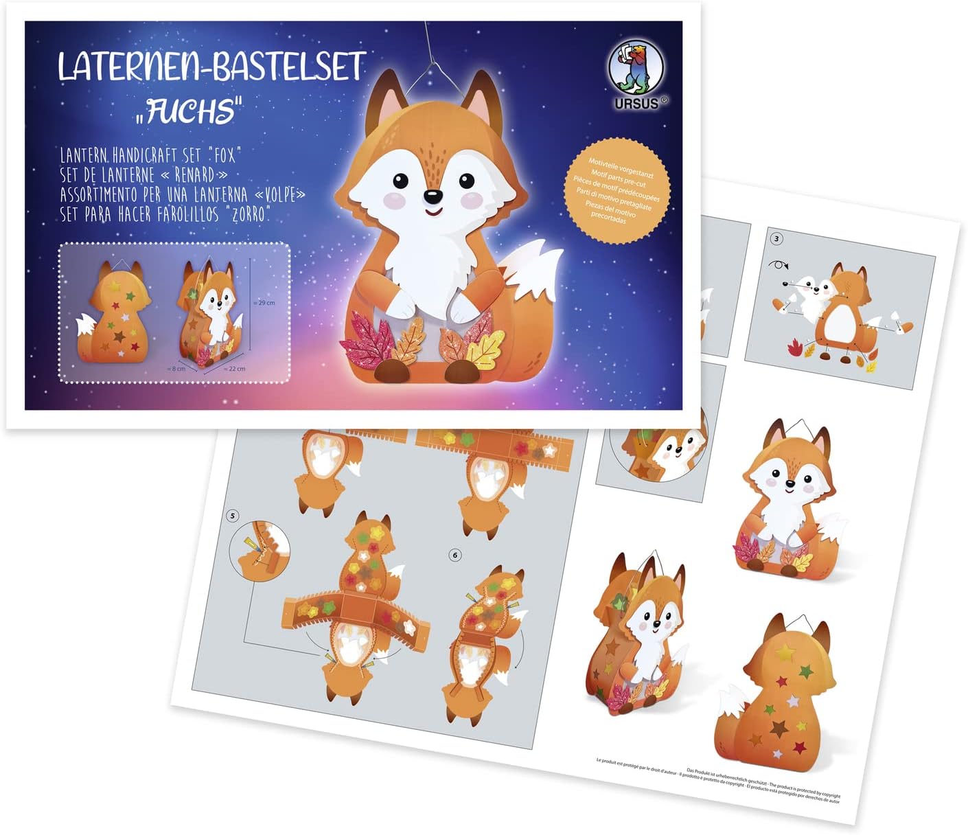 URSUS Laternen Bastelset Fuchs