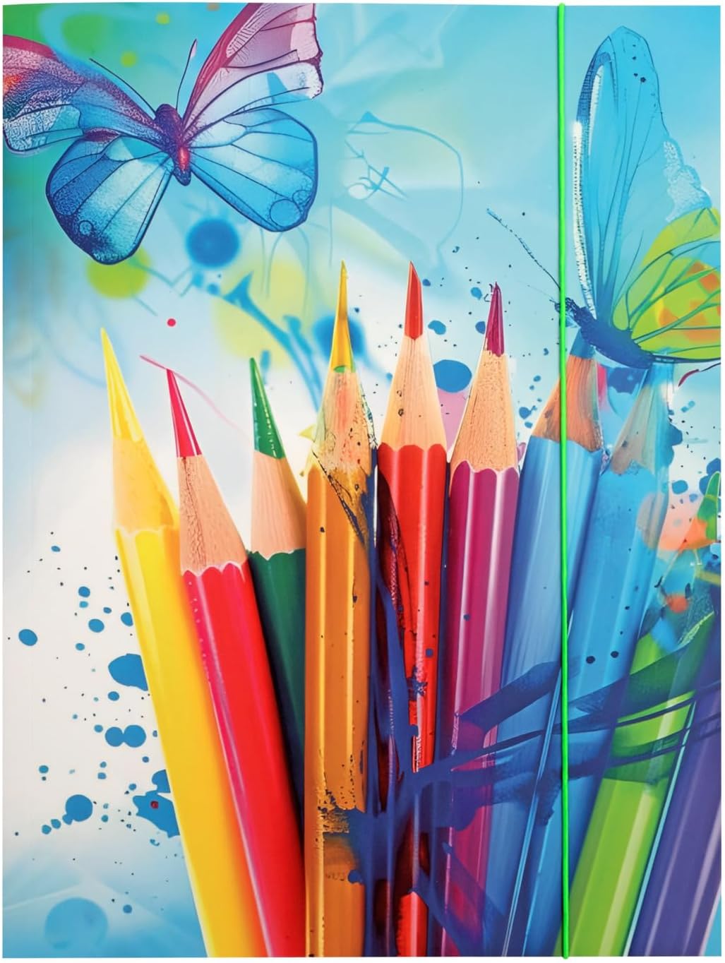 Idena Sammelmappe Schmetterling A3 - Premium Qualität mit Gummizug