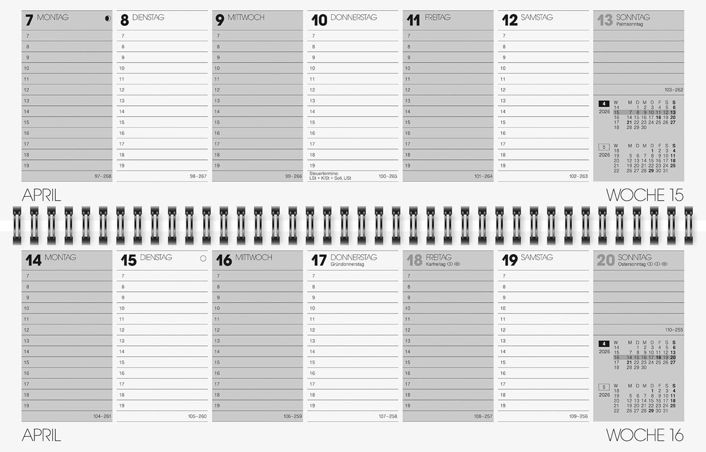 Wochenkalender 2026 Modell 771 - Professionelle Terminplanung
