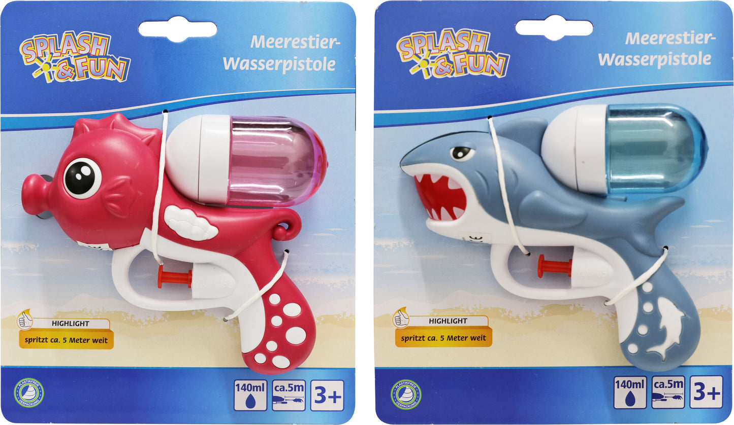 Wasserpistole Meerestier – 1 von 2 Designs zufällig (Hai/Seepferdchen)
