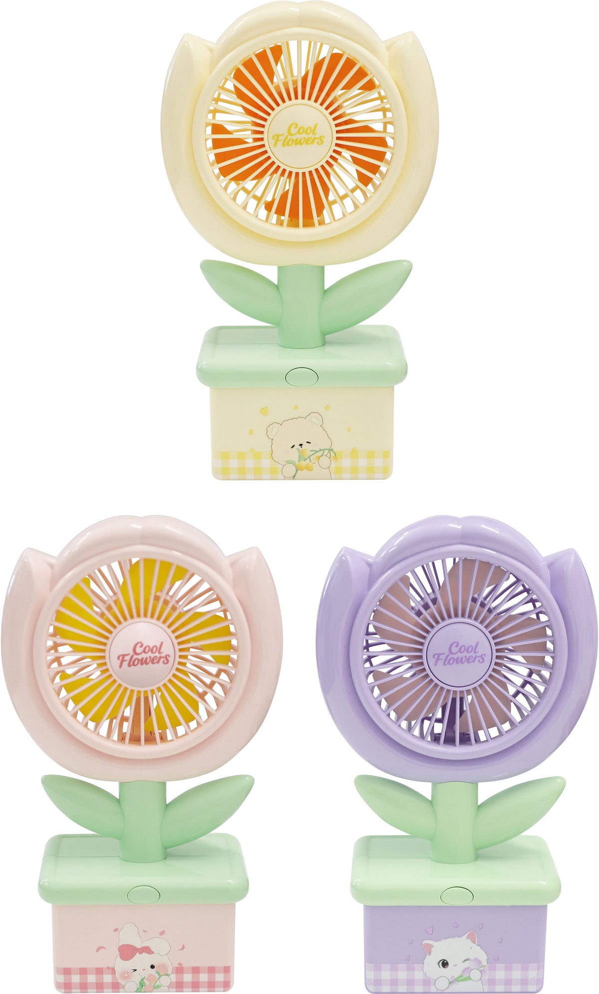 Blumen-Handventilator, 1 von 3 Designs zufällig, USB