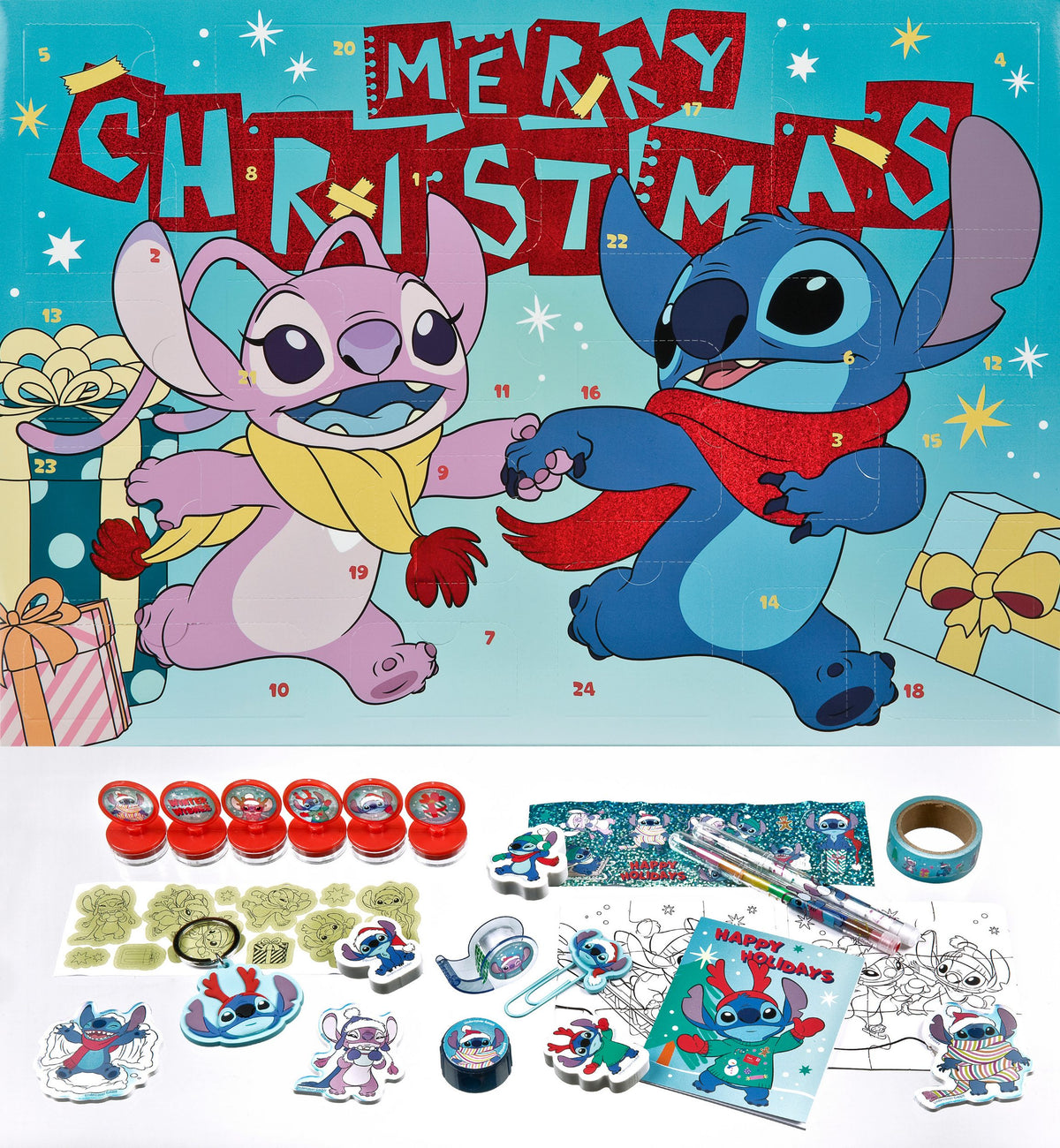 Lilo & Stitch Adventskalender mit Stempeln, Stickern & Rätseln
