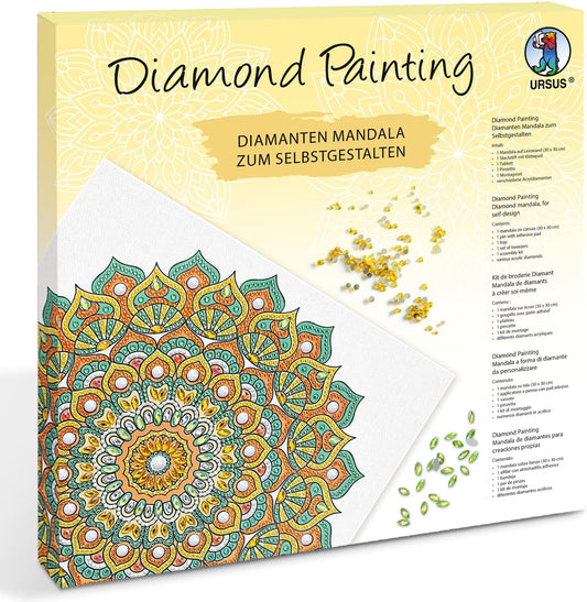 Diamond Painting Mandala Set - Kreativ-Set mit Acrylsteinen 30x30cm
