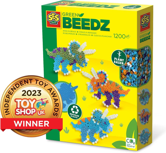 SES Green Beedz Bügelperlenset Triceratops Dinosaurier - 1200 Teile