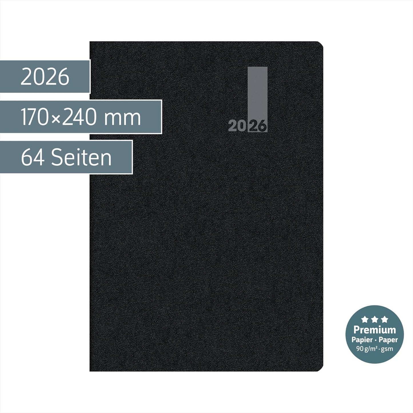 BRUNNEN Buchkalender 2026 SlimLine - Eleganter Terminplaner 17x24cm