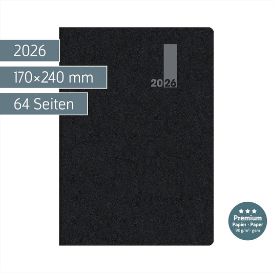 BRUNNEN Buchkalender 2026 SlimLine - Eleganter Terminplaner 17x24cm