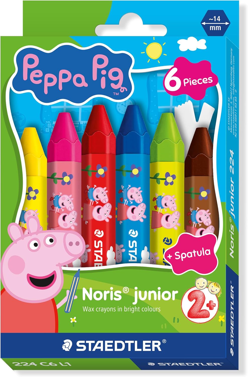 STAEDTLER Wachsmalkreide Peppa Wutz – 6 Farben im Etui