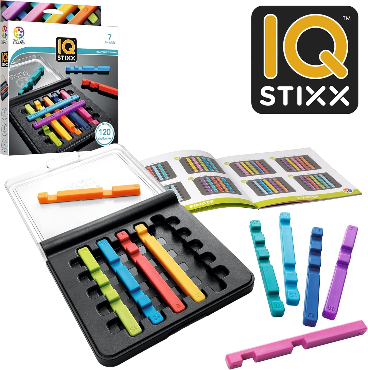SmartGames IQ Stixx – Knobelspiel mit 120 Aufgaben