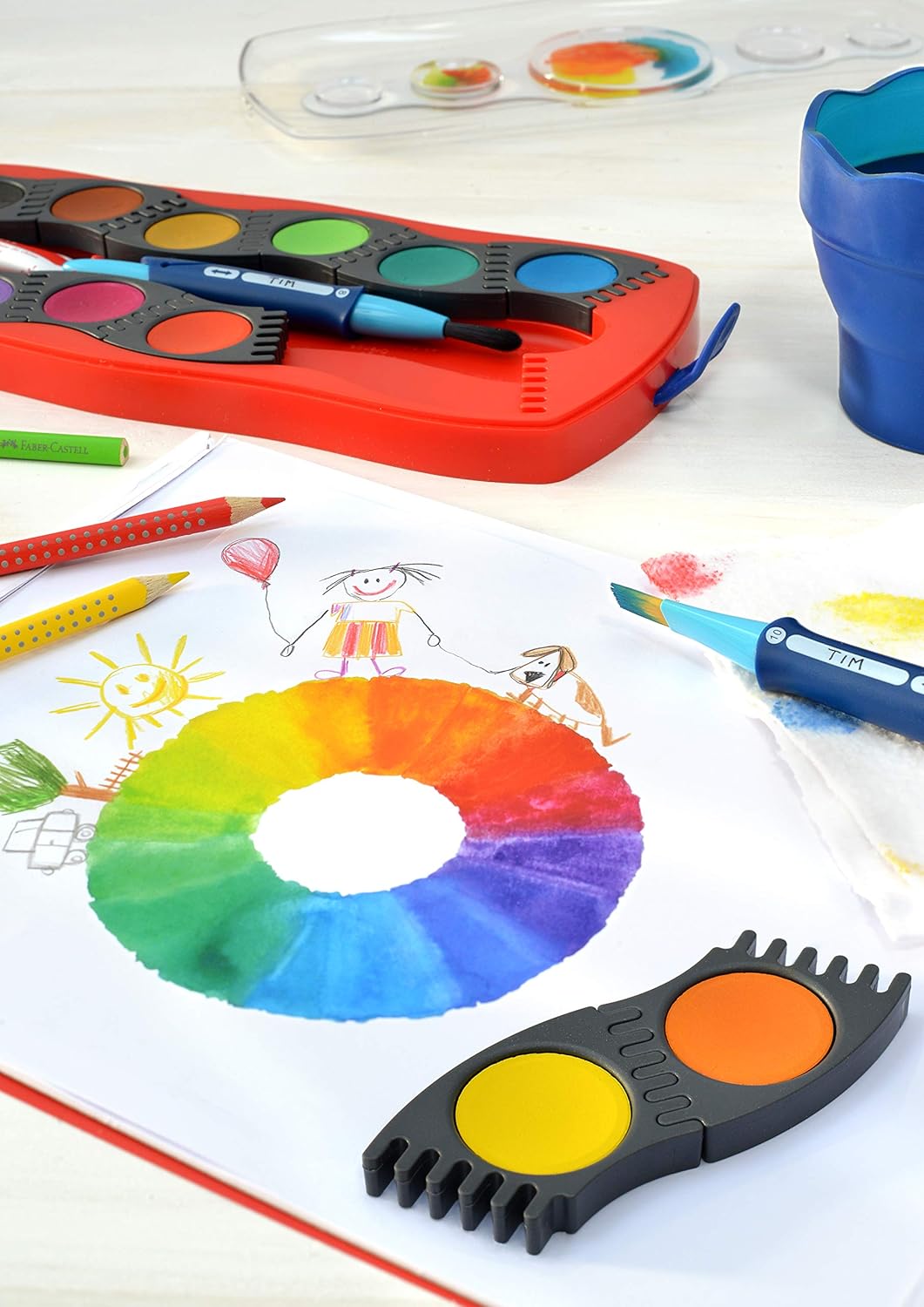 Faber-Castell Farbkasten Connector 12 Farben rot
