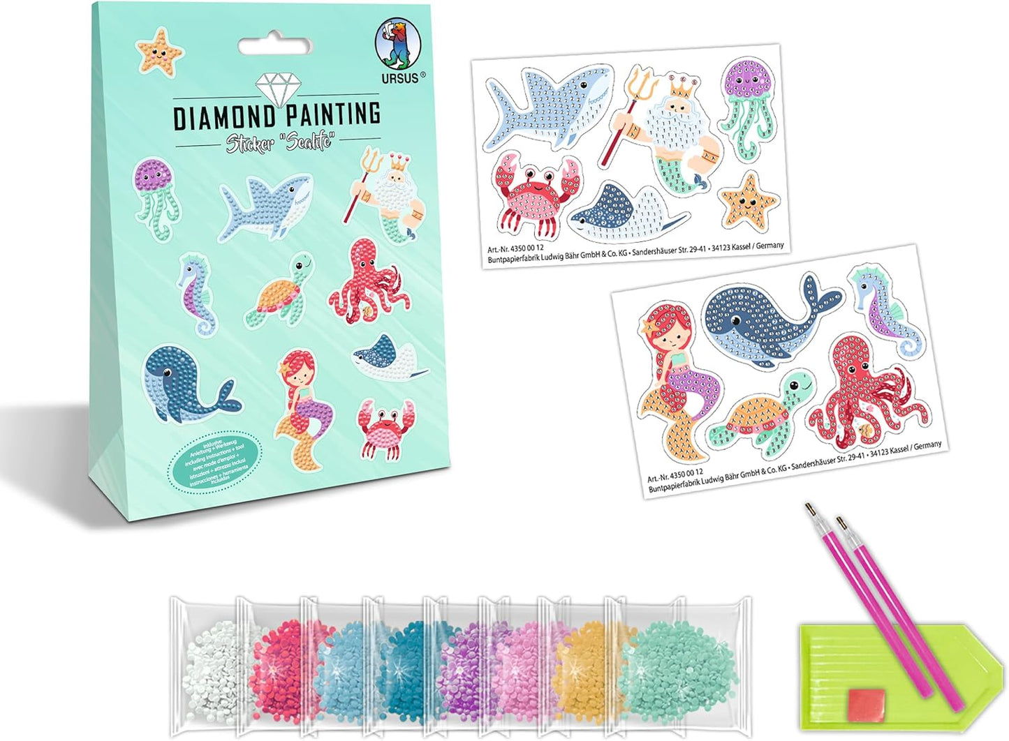 Diamond Painting Sticker Sealife - Funkelnde Meerestiere