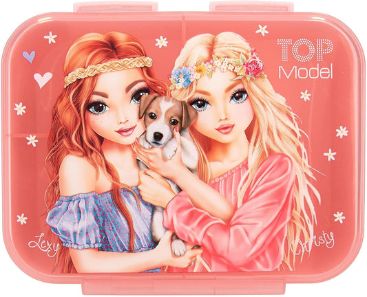 Depesche TOPModel Brotdose Velo Fleur rosa mit 3 Fächern