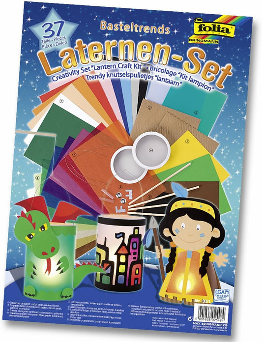 Laternen Bastelset - 37-teiliges Kreativset mit Papiersorten und Zubehör