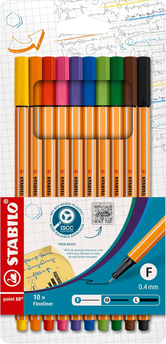 STABILO point 88 Fineliner – 10er Sondersortierung im Etui