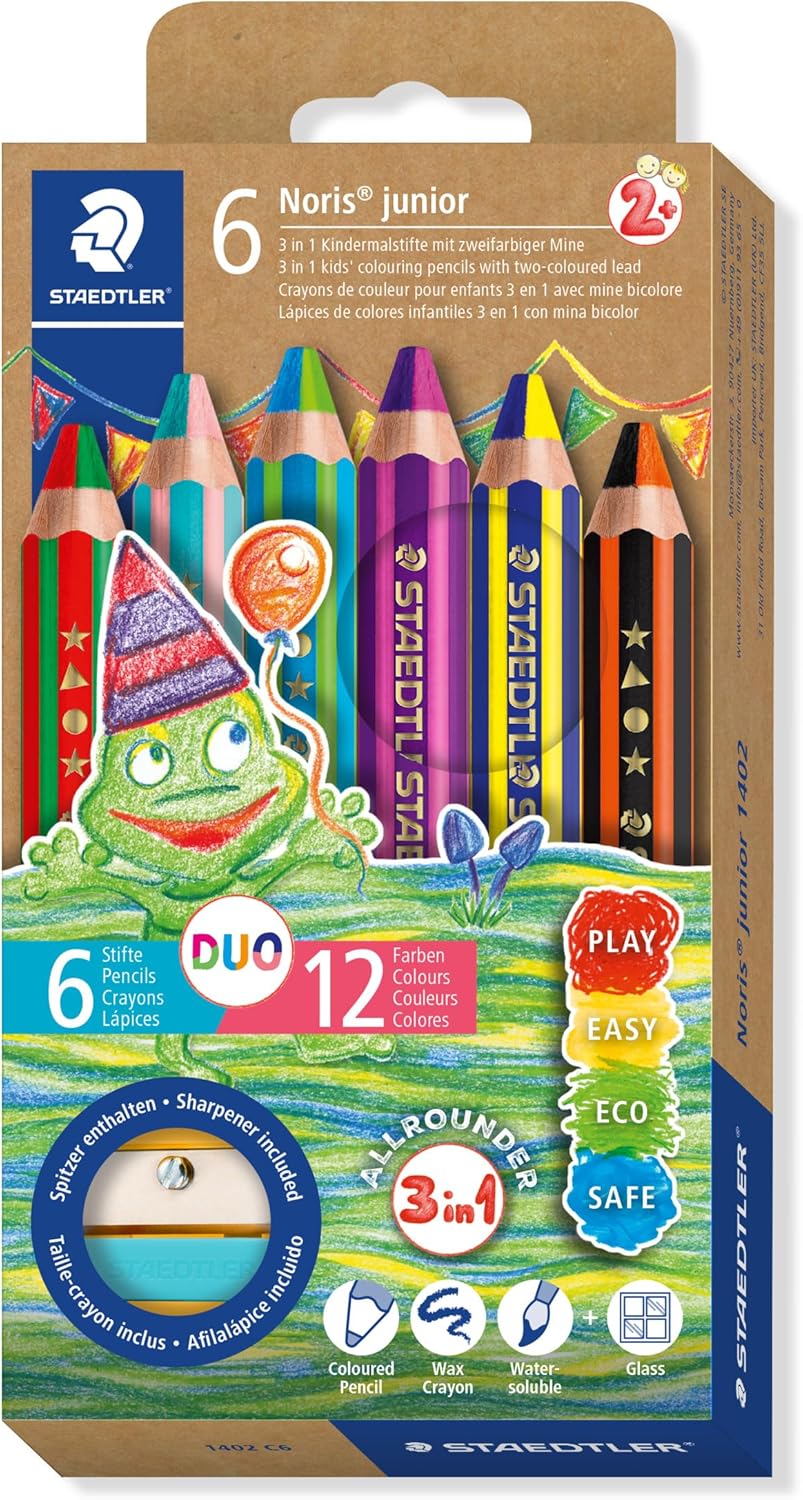 STAEDTLER Noris Junior Duo Buntstifte 6er Set - 12 Farben