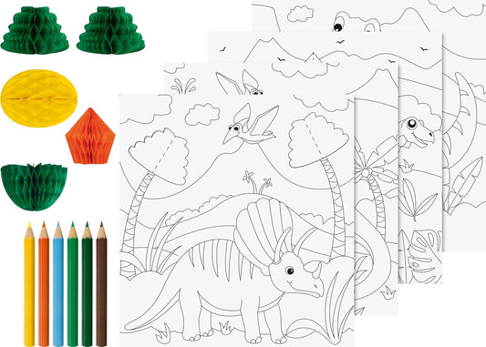 3D MalSet Dinos - Kreatives Ausmalen mit 3D-Effekt für Kinder ab 4 Jahren