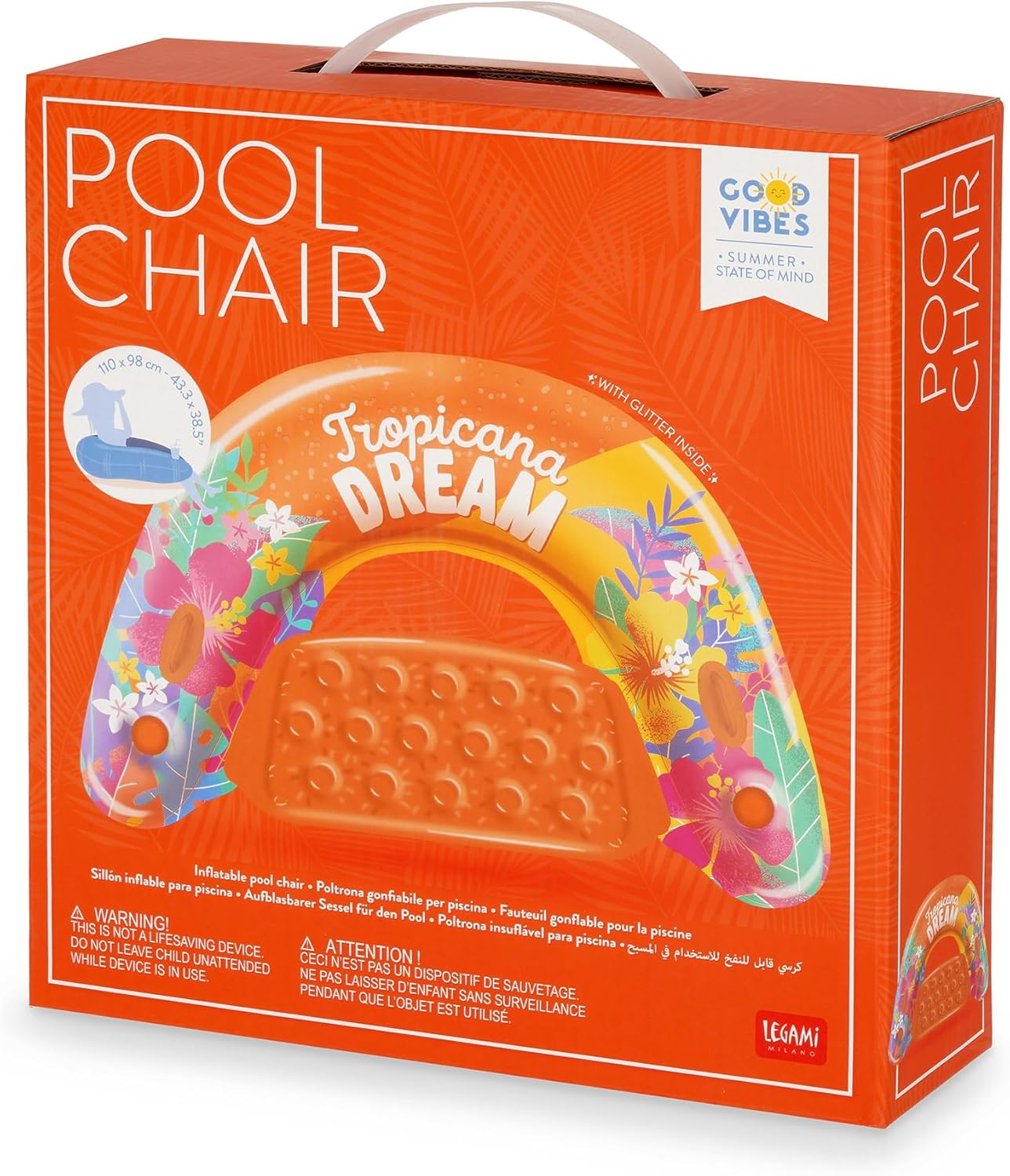 LEGAMI Pool Chair Tropicana Dream aufblasbar 110x98 cm