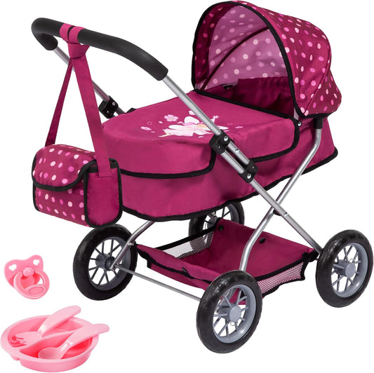 Idena Puppenwagen Smarty mit Tasche und Korb, klappbar