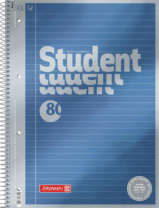 Premium Collegeblock A4 - Hochwertiges Spiralblock mit Metalleffekt-Cover