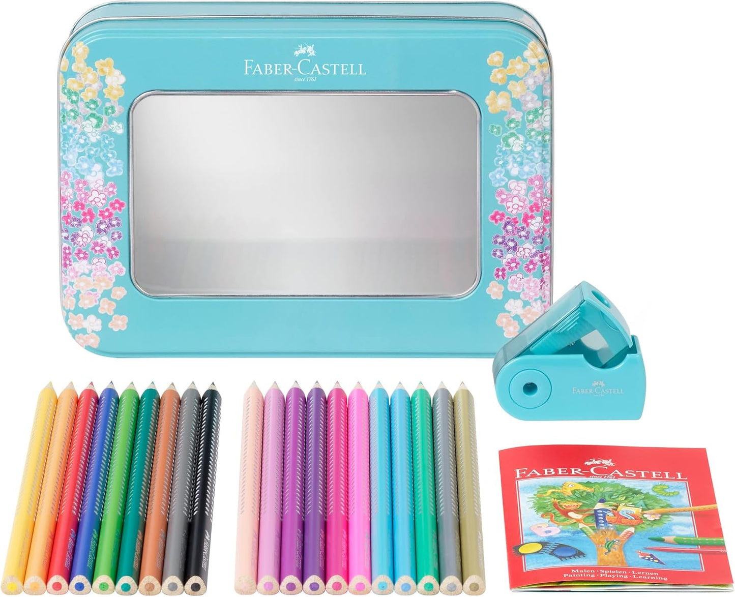 Faber-Castell Sparkle Buntstifte Geschenkset, 20 Farben, Metalletui