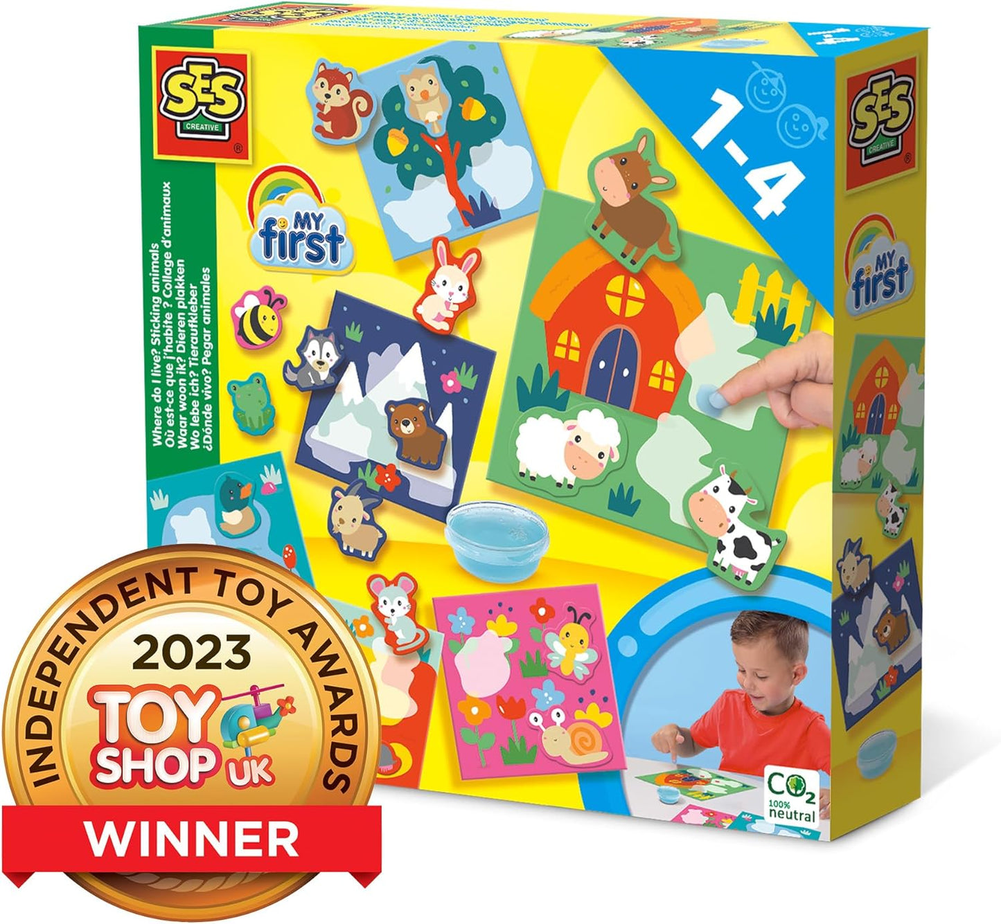 SES Creative My First - Wo lebe ich? Tieraufkleber für Kinder ab 1 Jahr