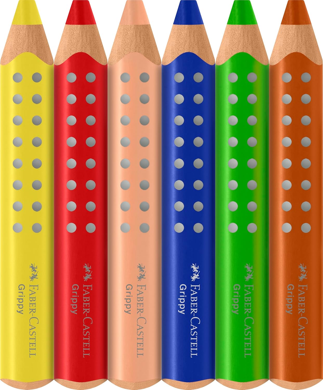 Faber-Castell Grippy Jumbo Buntstifte, 6er Set, ab 3 Jahren