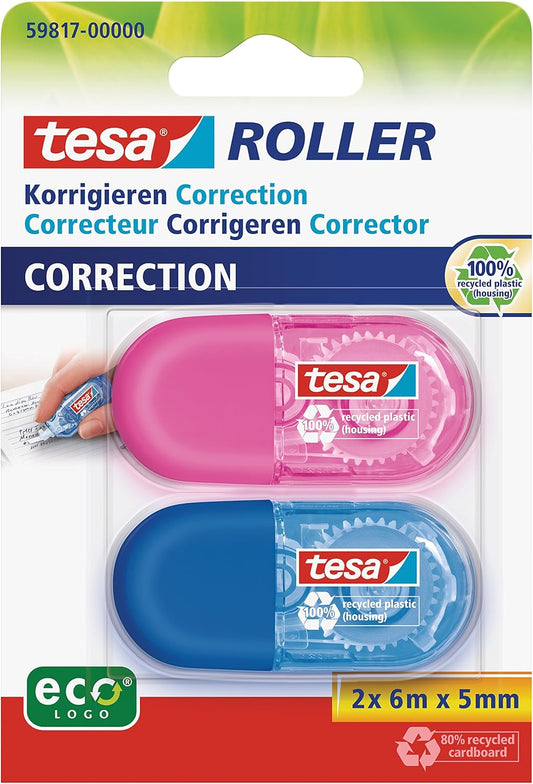 tesa Korrekturroller Mini ecoLOGO - Umweltfreundlich & Präzise