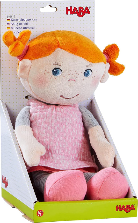 HABA Kuschelpuppe Juna - Weiche Stoffpuppe für Babys und Kleinkinder