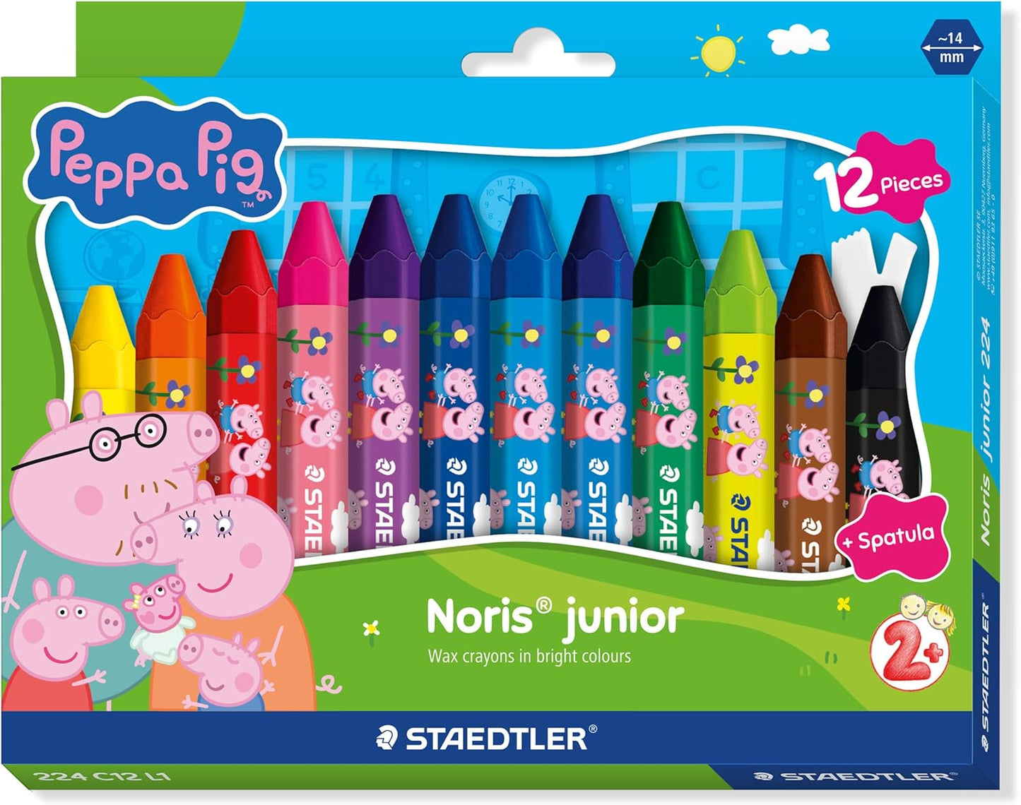 STAEDTLER Wachsmalkreide Peppa Wutz – 12 Farben im Etui