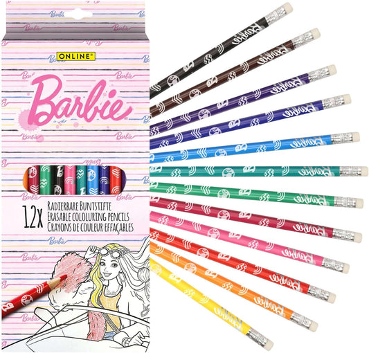 Barbie Buntstifte radierbar 6er Set - Kreativ malen & korrigieren