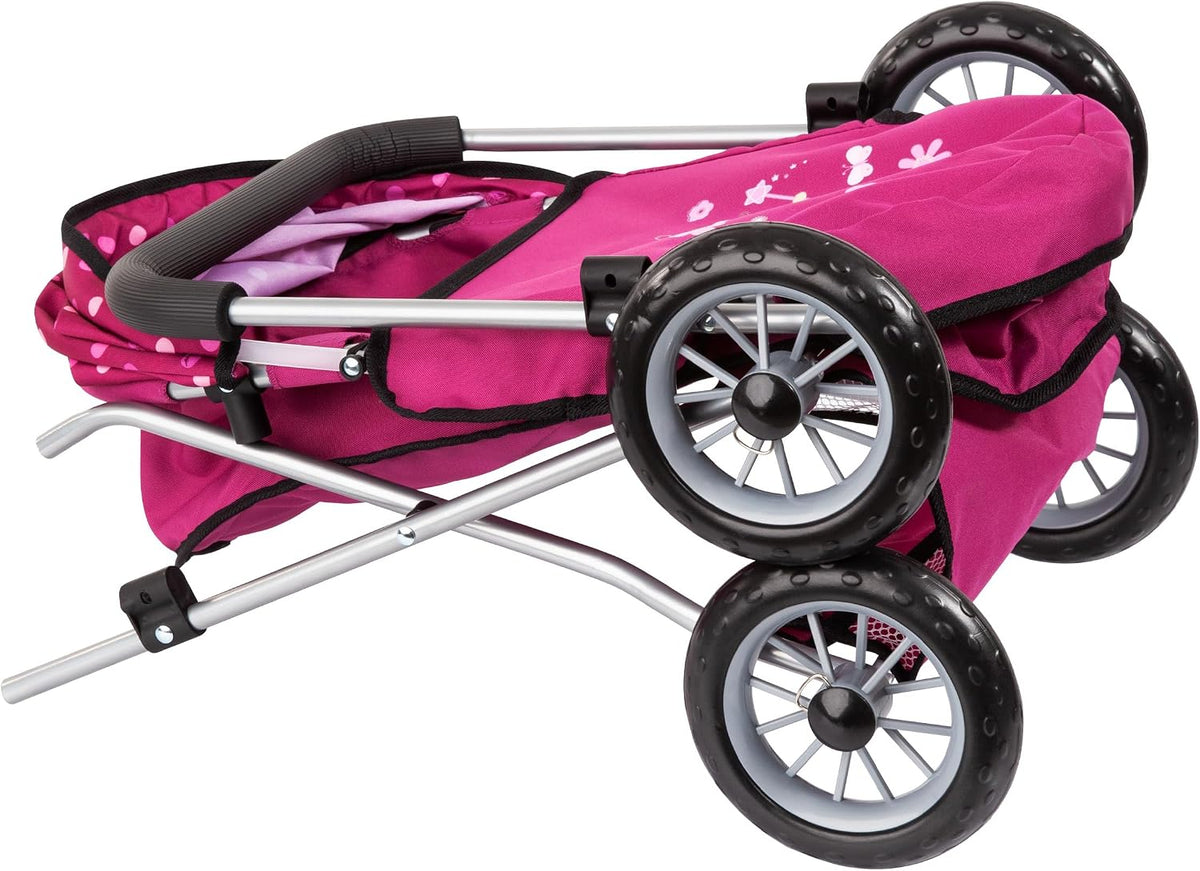 Idena Puppenwagen Smarty mit Tasche und Korb, klappbar