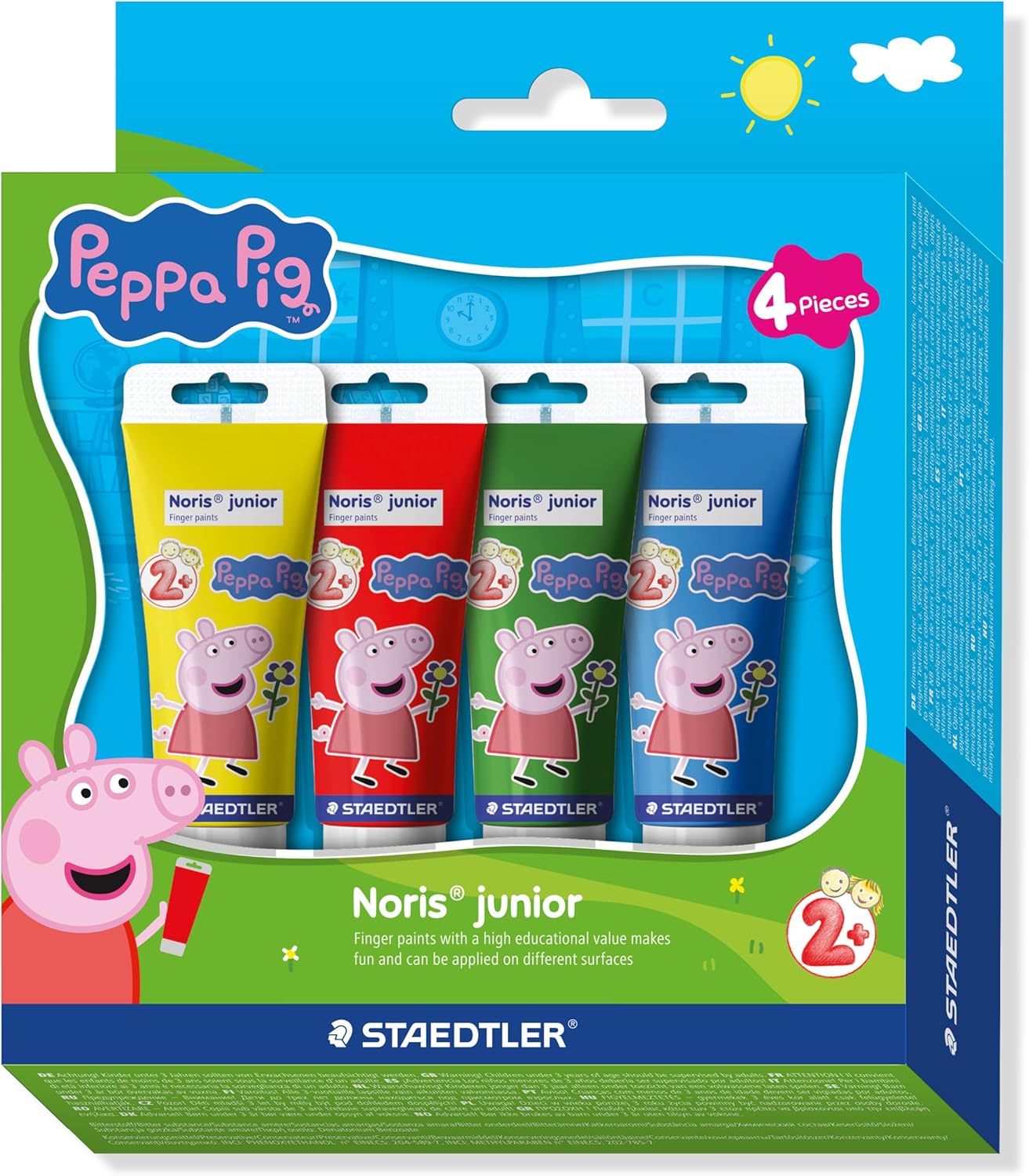 STAEDTLER Fingermalfarbe Peppa Wutz – 4 Farben, schnelltrocknend