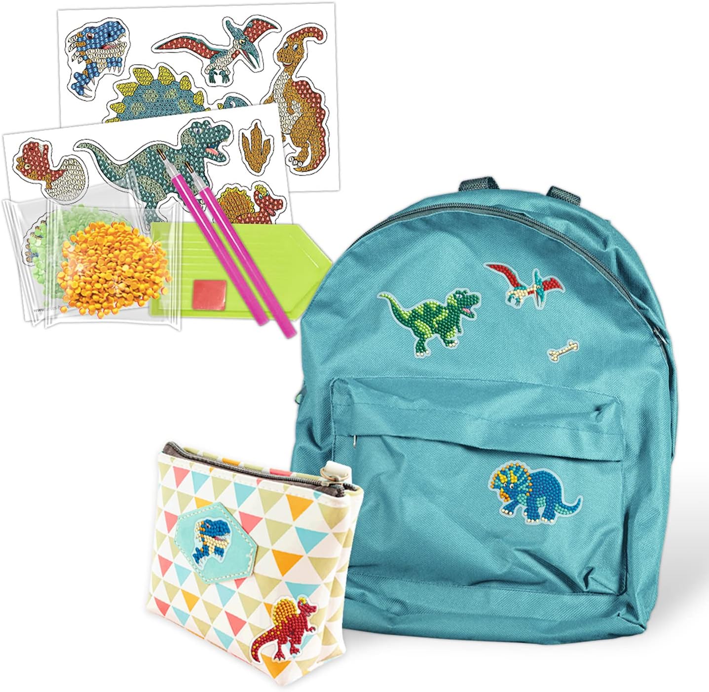 Diamond Painting Sticker Dinos - Kreatives Bastelset für Kinder