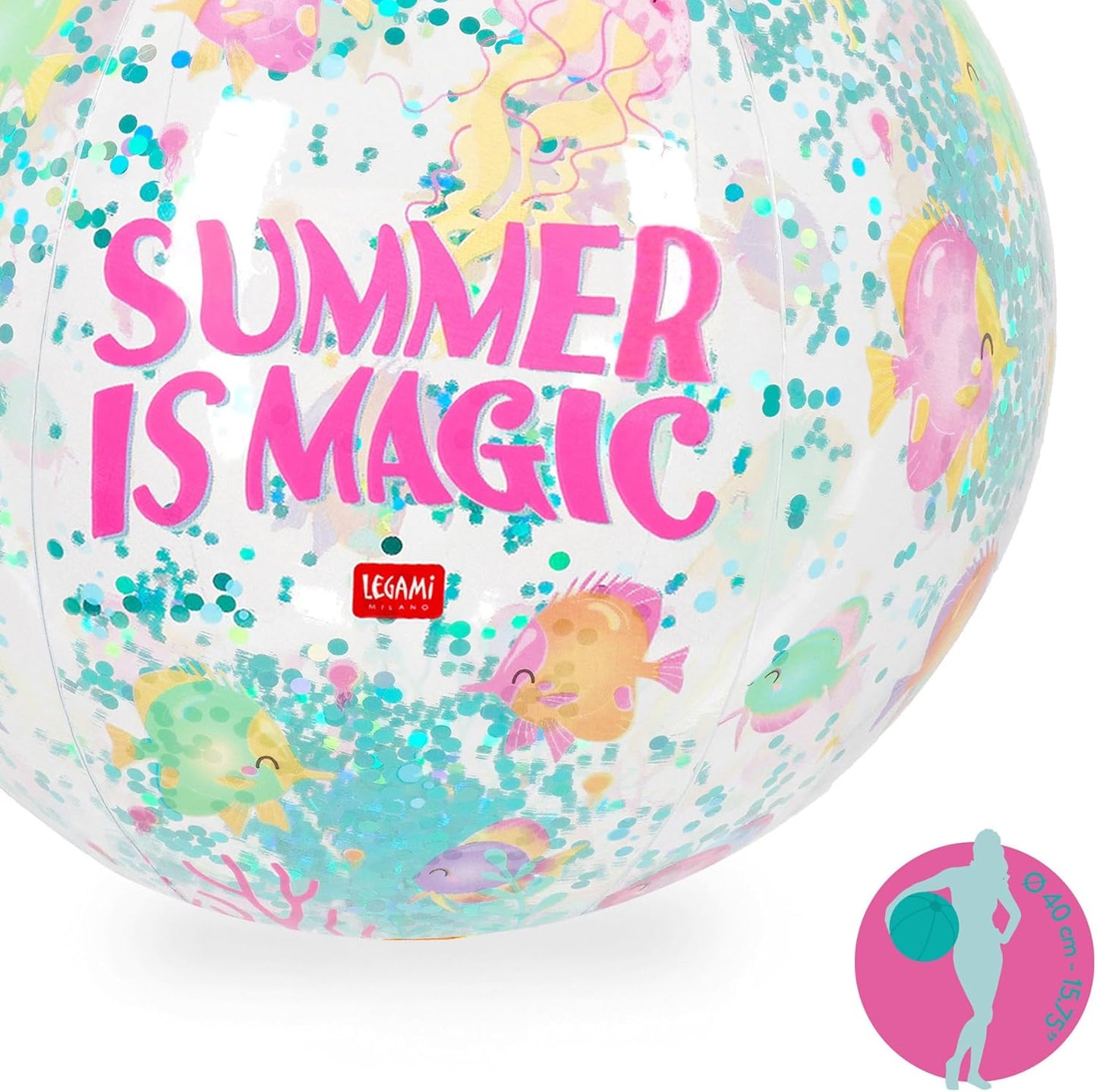 Legami Glitter Strandball Summer is Magic Ø 40 cm PVC