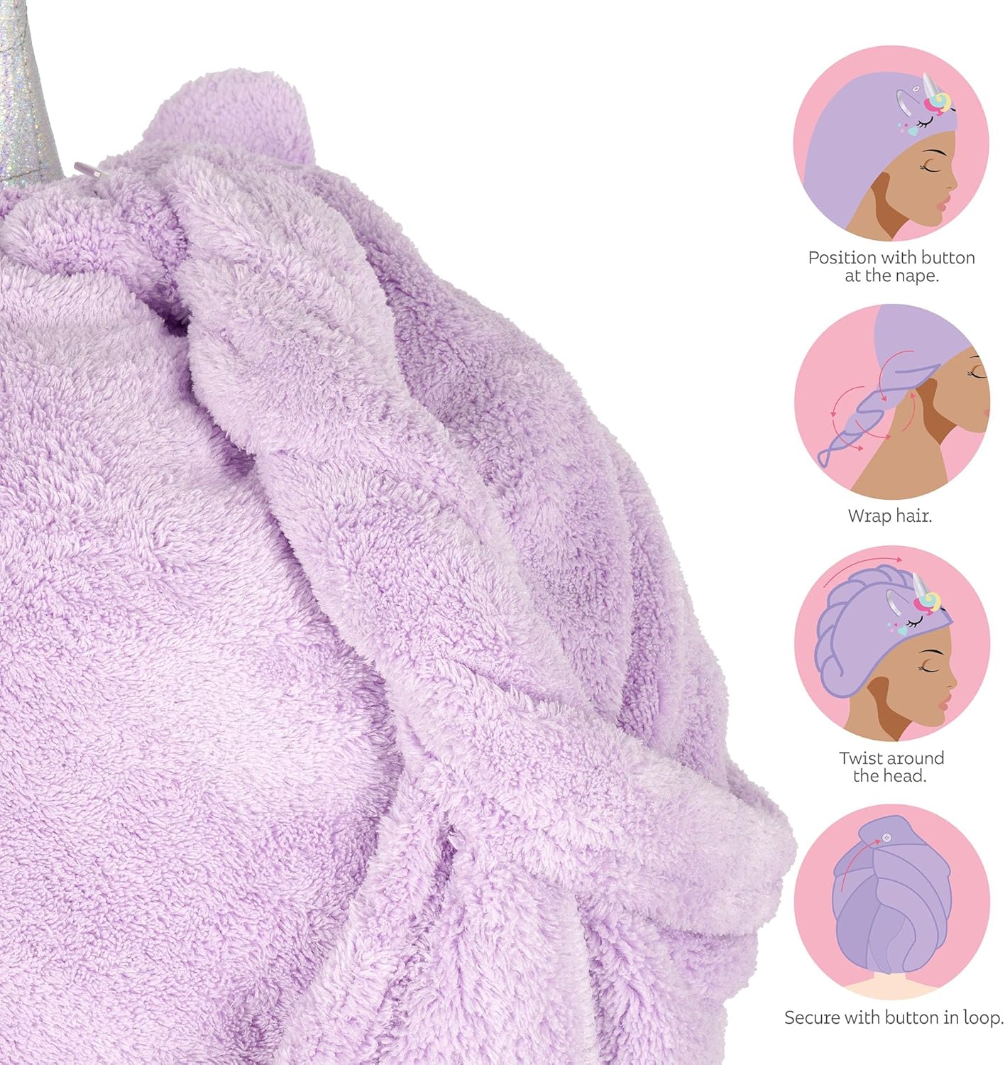 LEGAMI Haarturban Unicorn – Mikrofaser, schnelltrocknend