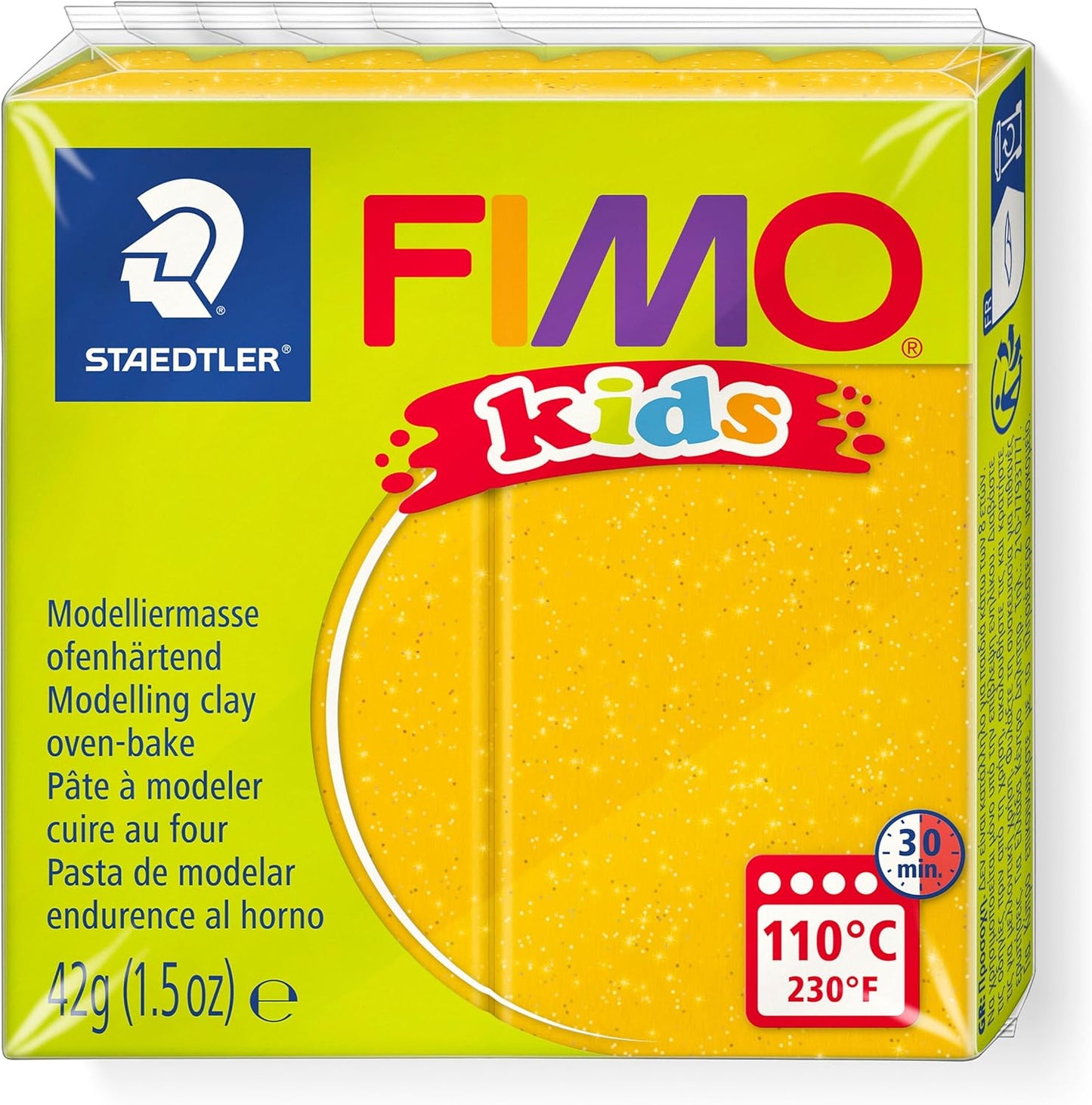 FIMO kids Modelliermasse Gold Glitter 42g - Kreativ-Spaß
