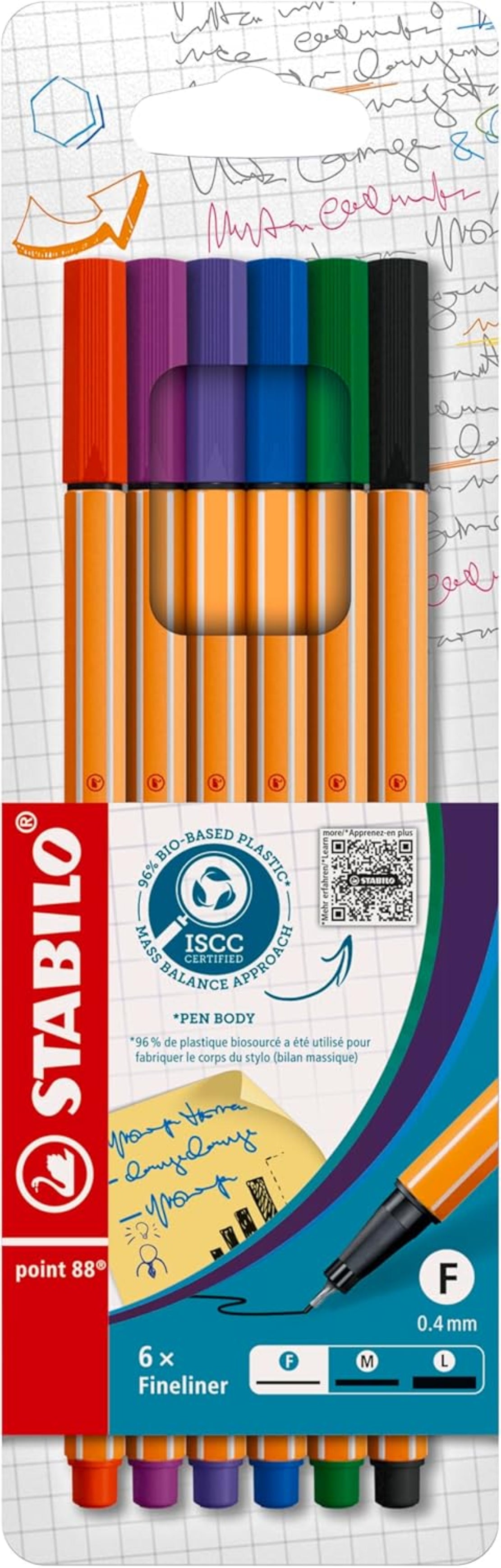 STABILO point 88 Fineliner 6er Etui – 0,4 mm Karton