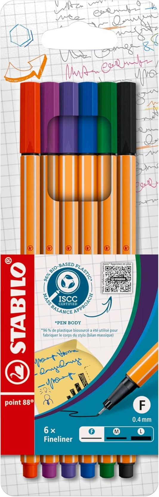 STABILO point 88 Fineliner 6er Etui – 0,4 mm Karton