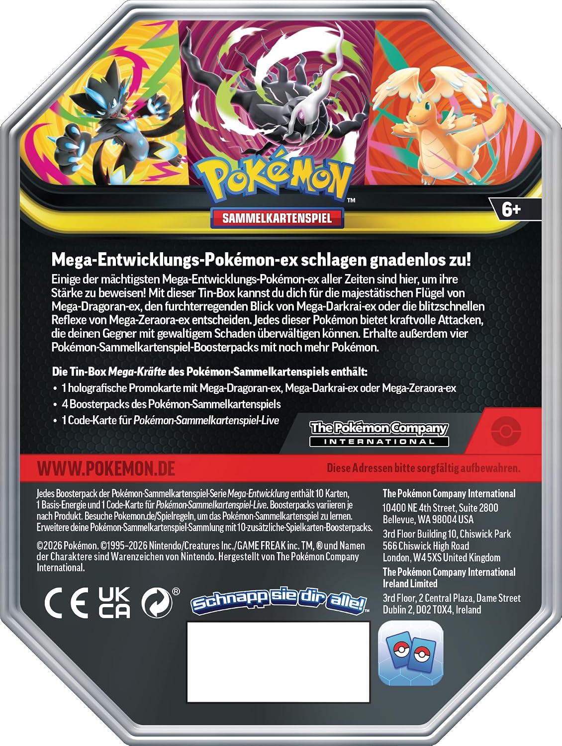 Pokémon Mega-Dragoran eX Tin Box – 4 Boosterpacks