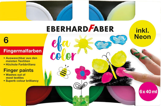 Eberhard Faber Fingerfarbe EFA Color 6er-Set Neon