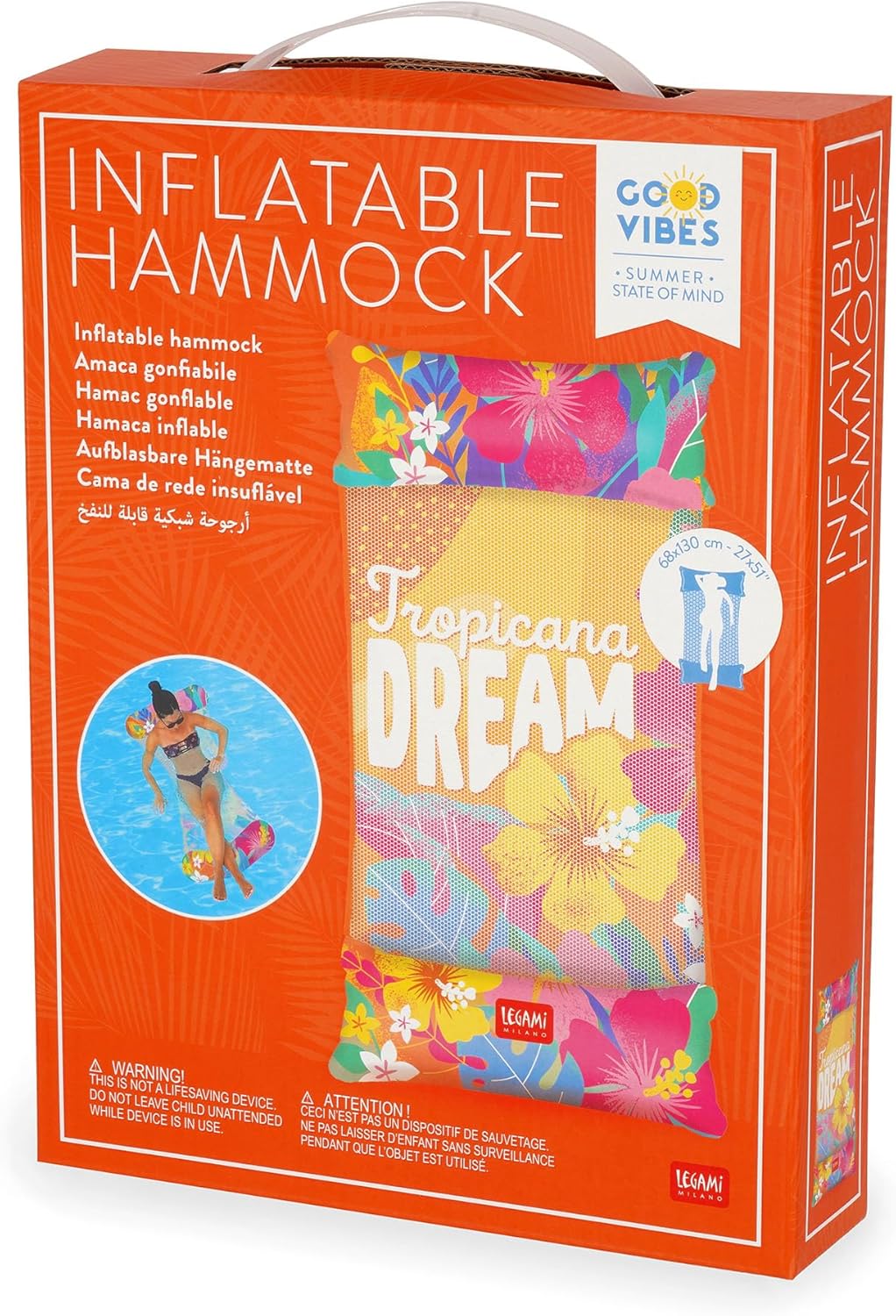 LEGAMI Aufblasbare Hängematte Tropicana Dream 68x130