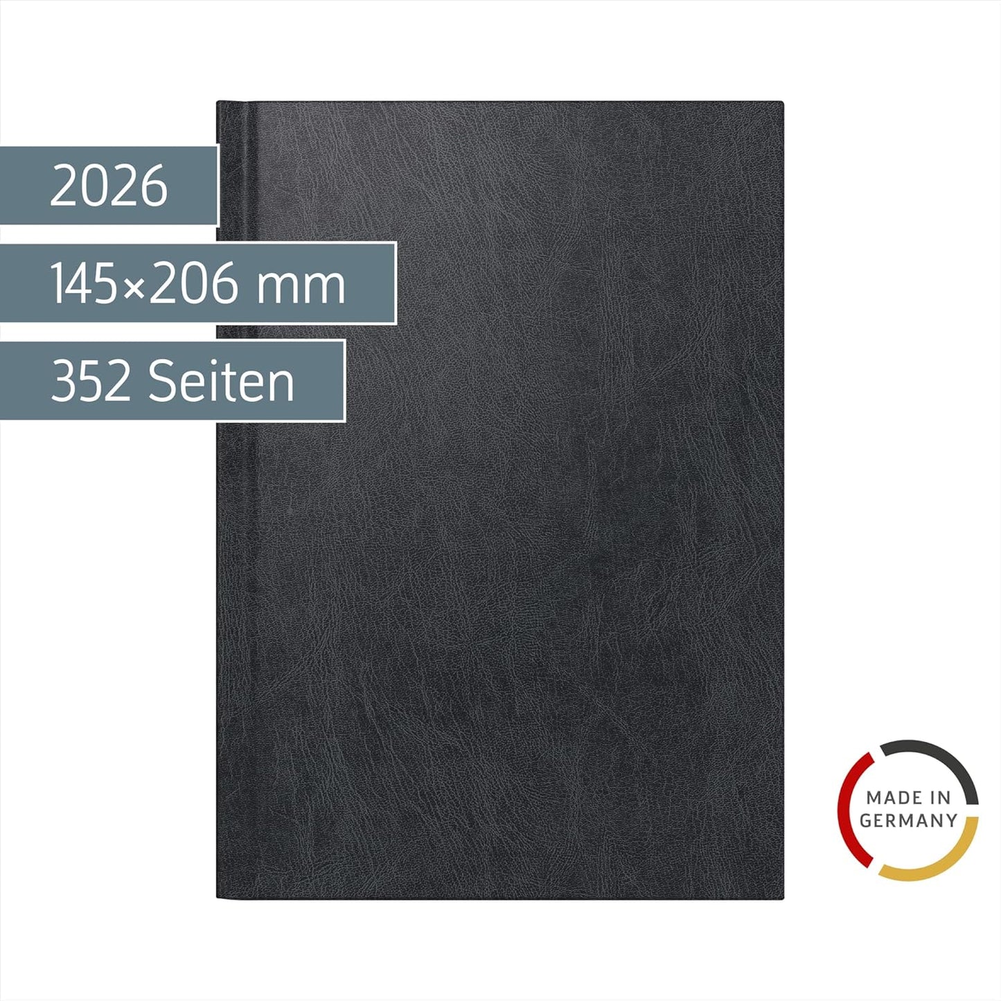 Taschenkalender 2026 A5 - Modell 795 - Miradur Einband schwarz