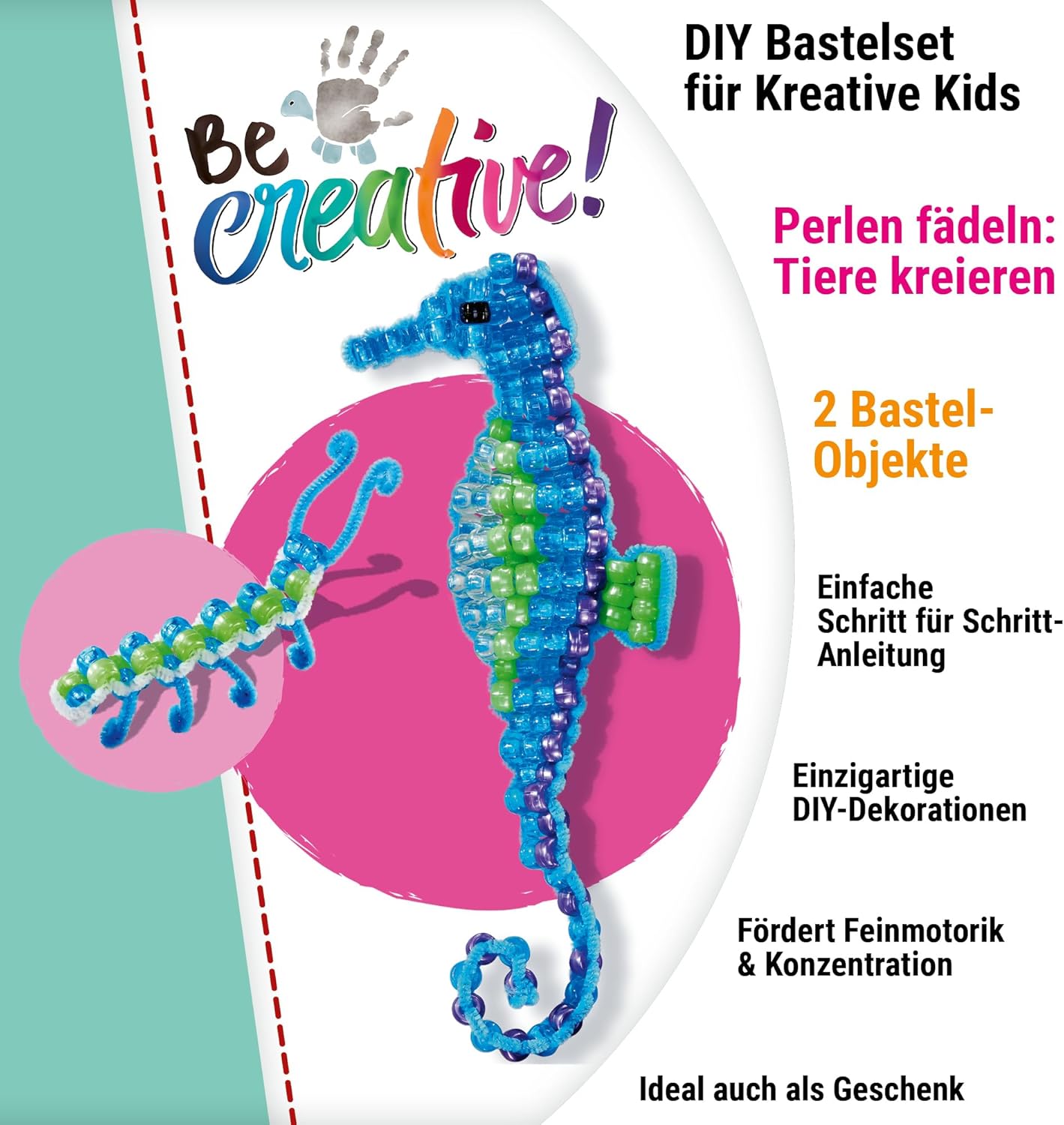 Ravensburger BeCreative Bead Animal Seepferdchen – Bastelset ab 6 J.