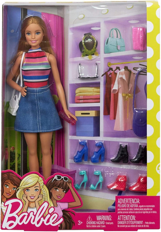 Mattel BARBIE Puppe mit Jeansrock und Accessoires