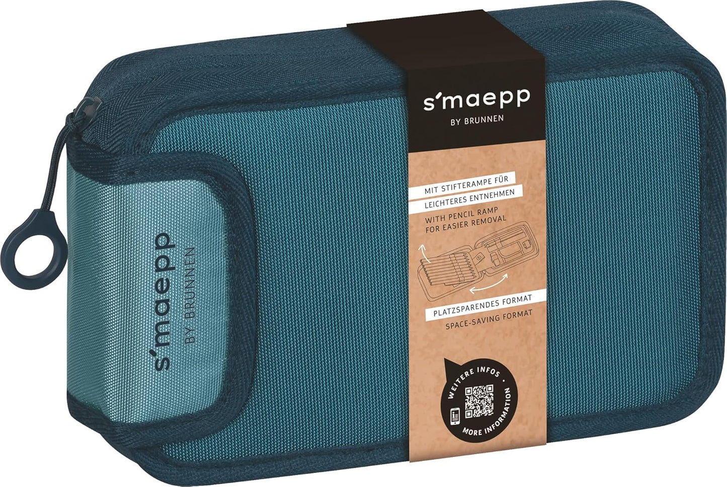 Brunnen Federmäppchen 1 RV gefüllt Denim 9 Buntstifte