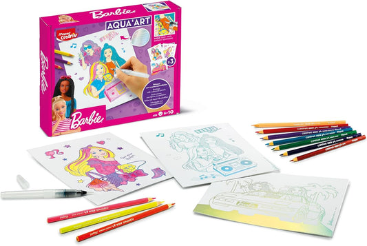 Barbie Aqua'Art Ausmal-Set von Maped - 3 Poster ab 7 Jahren