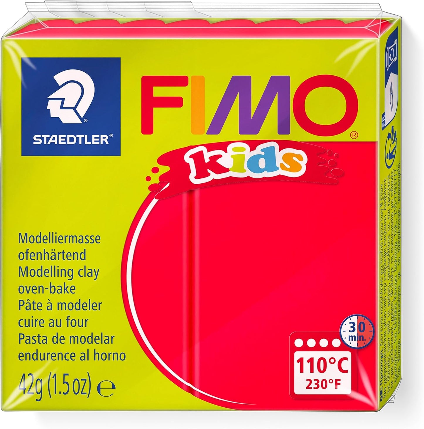 FIMO kids Modelliermasse Rot 42g - Kreativ-Spaß für Kinder