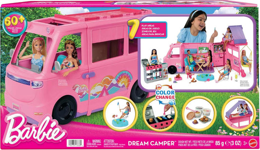 Barbie Super Abenteuer-Camper mit Dachzelt & 60+ Zubehörteilen