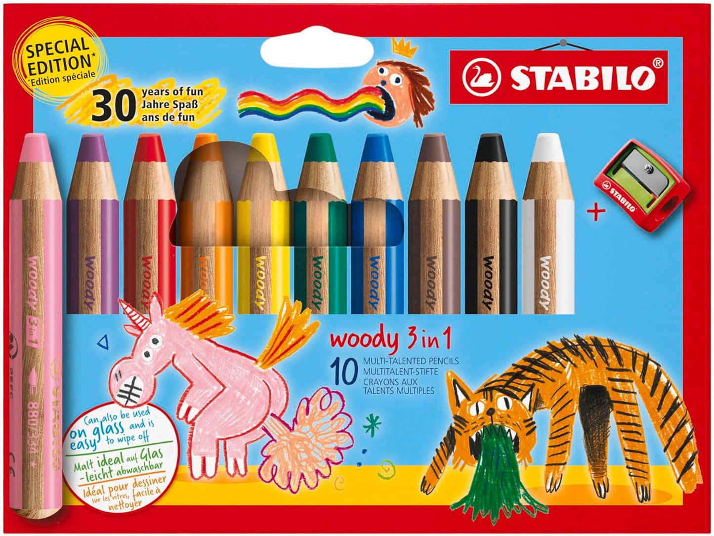 STABILO Woody 3in1 Jubiläumsedition 10er Pack mit Spitzer